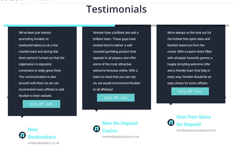 Novibet Testimonials