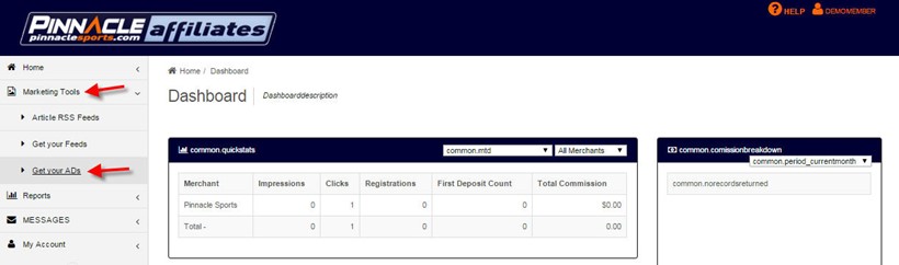 Pinnacle dashboard