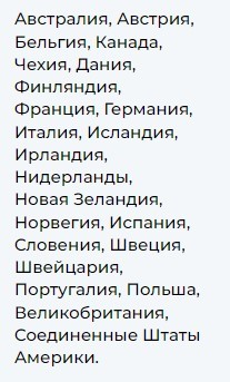 Tier 1 список стран