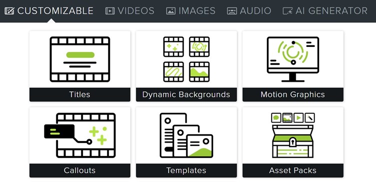 Camtasia — шаблоны и графика для монтажа